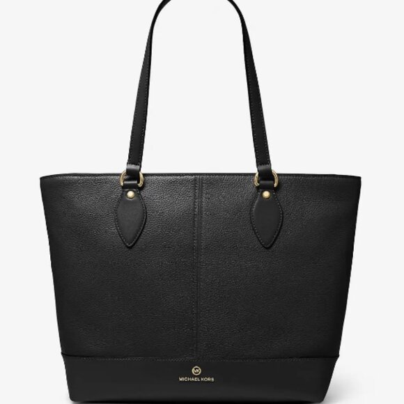 Michael Kors Handbags - Michael Kors Black Large Leather Tote Bag New